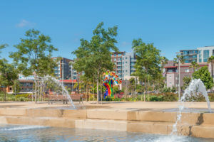 fountain at seaport village san diego