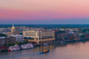 Aerial view of Savannah, Georgia