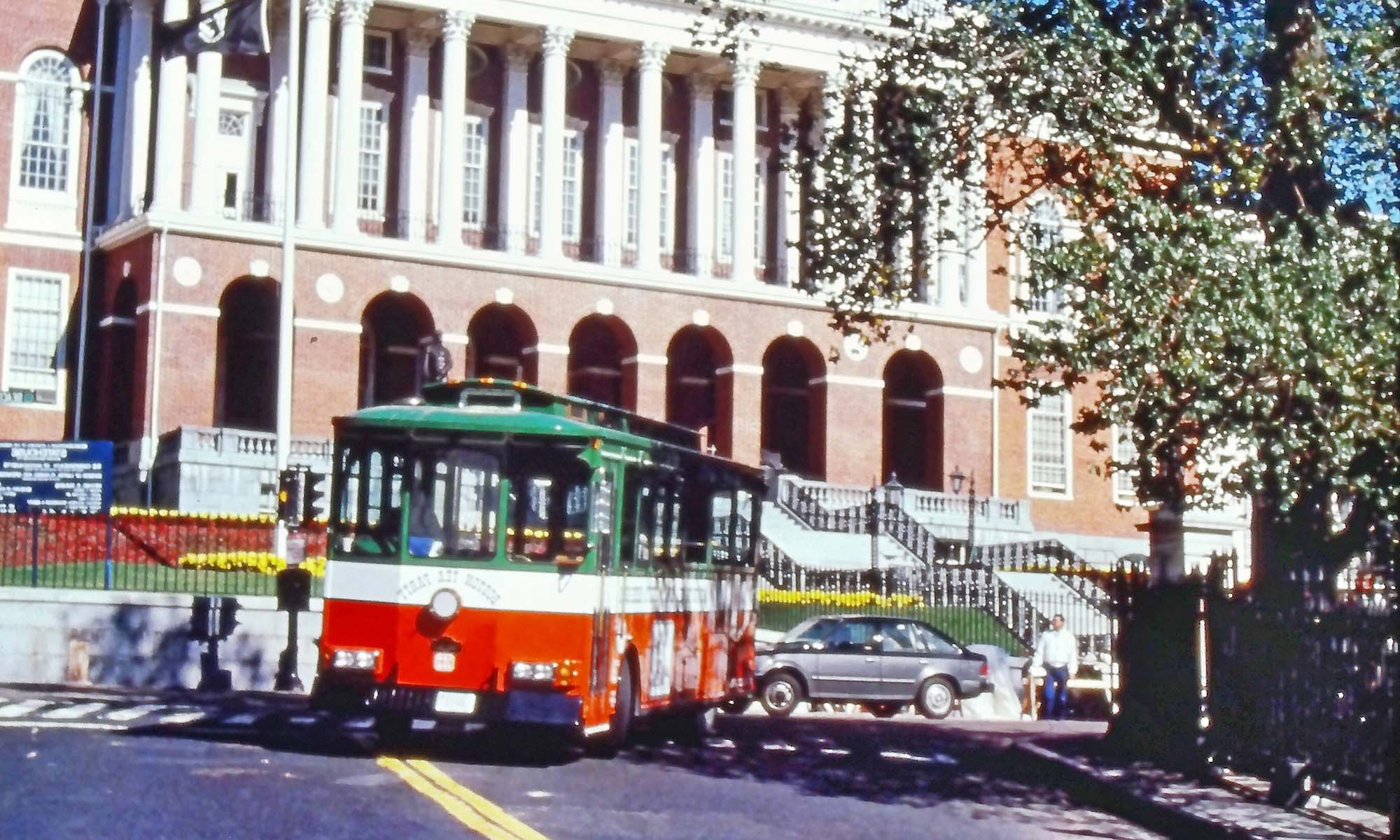 Boston trolley at state house