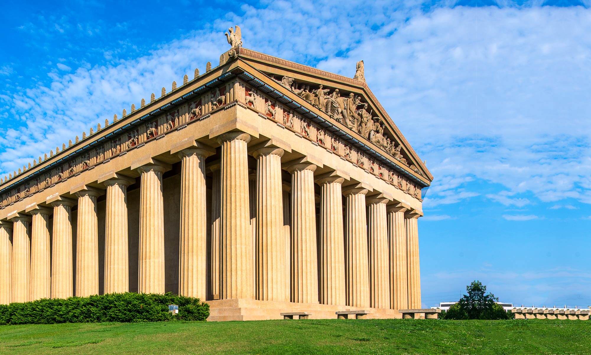 A full-scale replica of the Parthenon in Nashville's Centennial Park