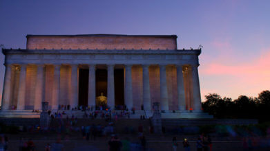 Lincoln Memorial at dusk in Washington DC