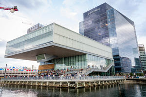 Exterior of Boston Institute of Contemporary Art seen on the visitor guide
