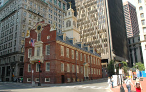 Outside of Old State House, a must see Boston building with beautiful architecture