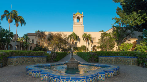courtyard and fountain at San Diego Balboa Park