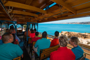 Overlooking ocean aboard Old Town Trolley Beach Tour