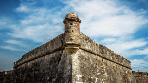 exterior wall of castillo de san marcos st augustine