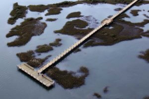 aerial view of fountain of youth observation platform in romantic st augustine