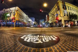 Gaslamp Quarter at night 