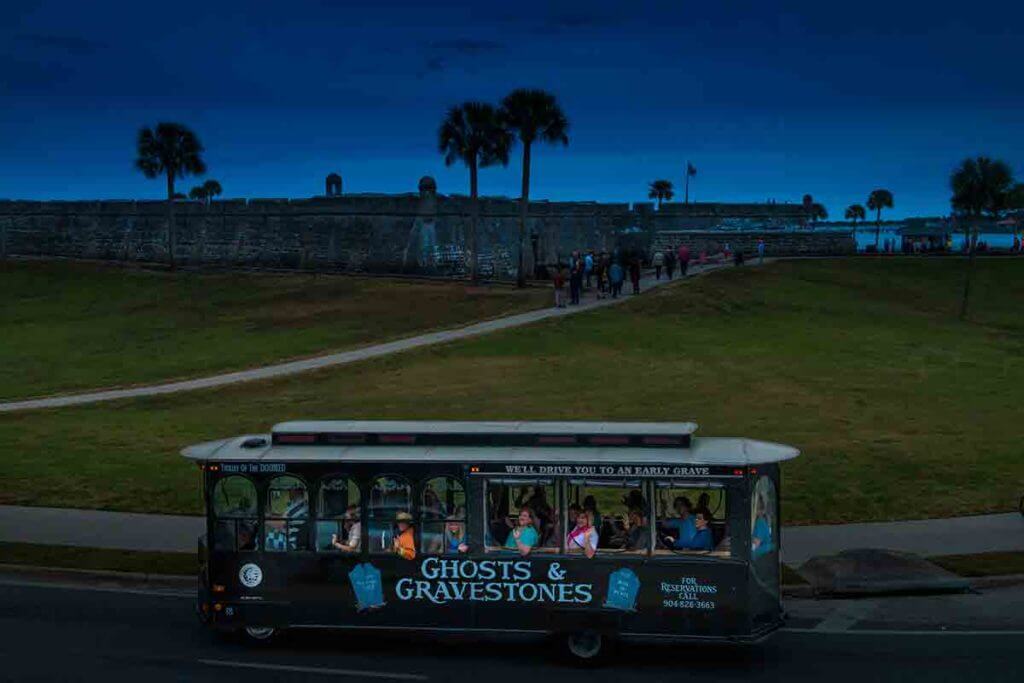 Ghost Trolley and Castillo de San Marcos