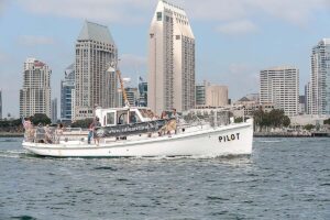 San Diego Harbor Cruises with boats gliding 