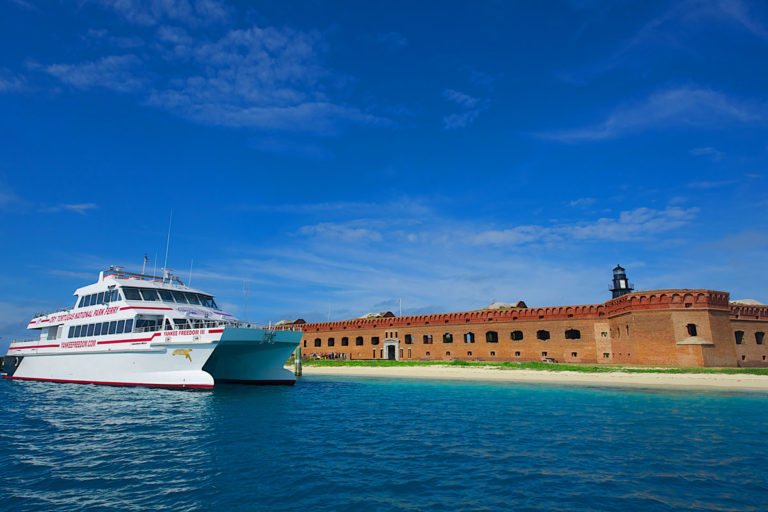 yankee freedom ferry in the water in front of dry tortugas