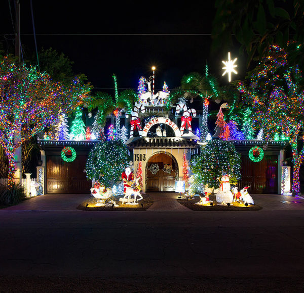Key West homes decorated with Christmas Lights