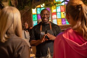 Old Savannah Distillery bartender and guests