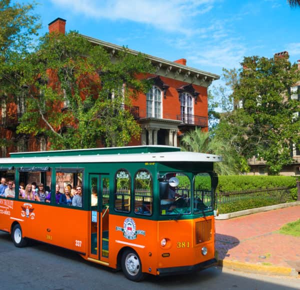 Old Town Trolley sightseeing throughout Savannah