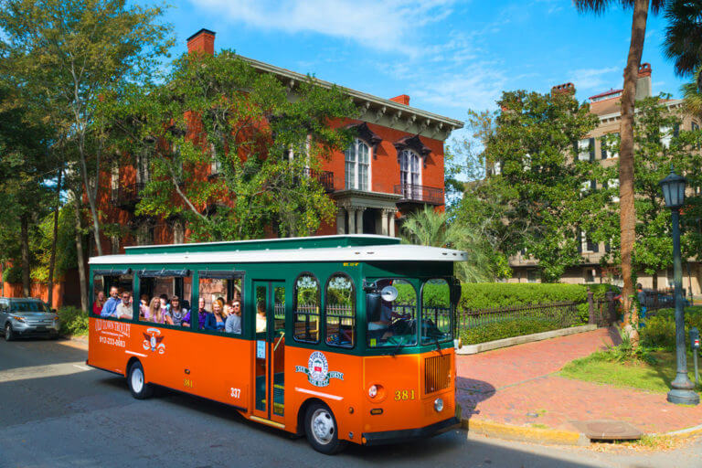 Old Town Trolley sightseeing throughout Savannah