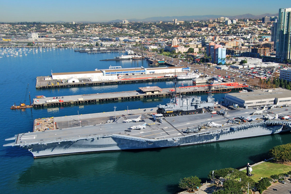 aerial view of san diego embarcadero