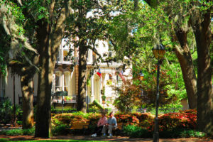 Relaxing in one of Savannah's many parks