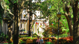 Relaxing in one of Savannah's many parks