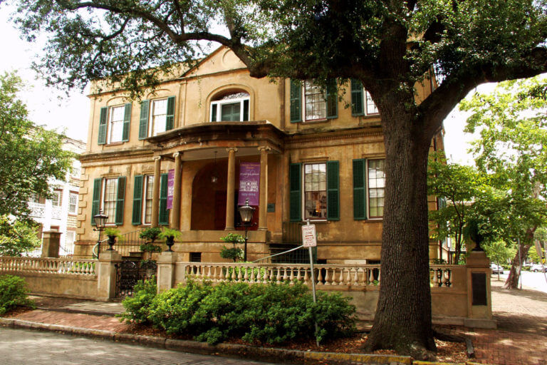 Old Town Trolley tour stop 7 at Telfairs Owens-Thomas House