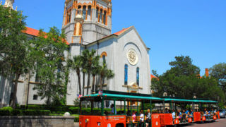 Getting Around St. Augustine - Old Town Trolley tour stop at Flagler Memorial Church