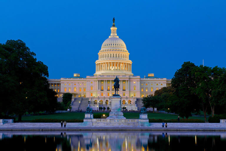 washington dc capitol at night