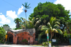 west martello fort entrance with surrounding palm trees