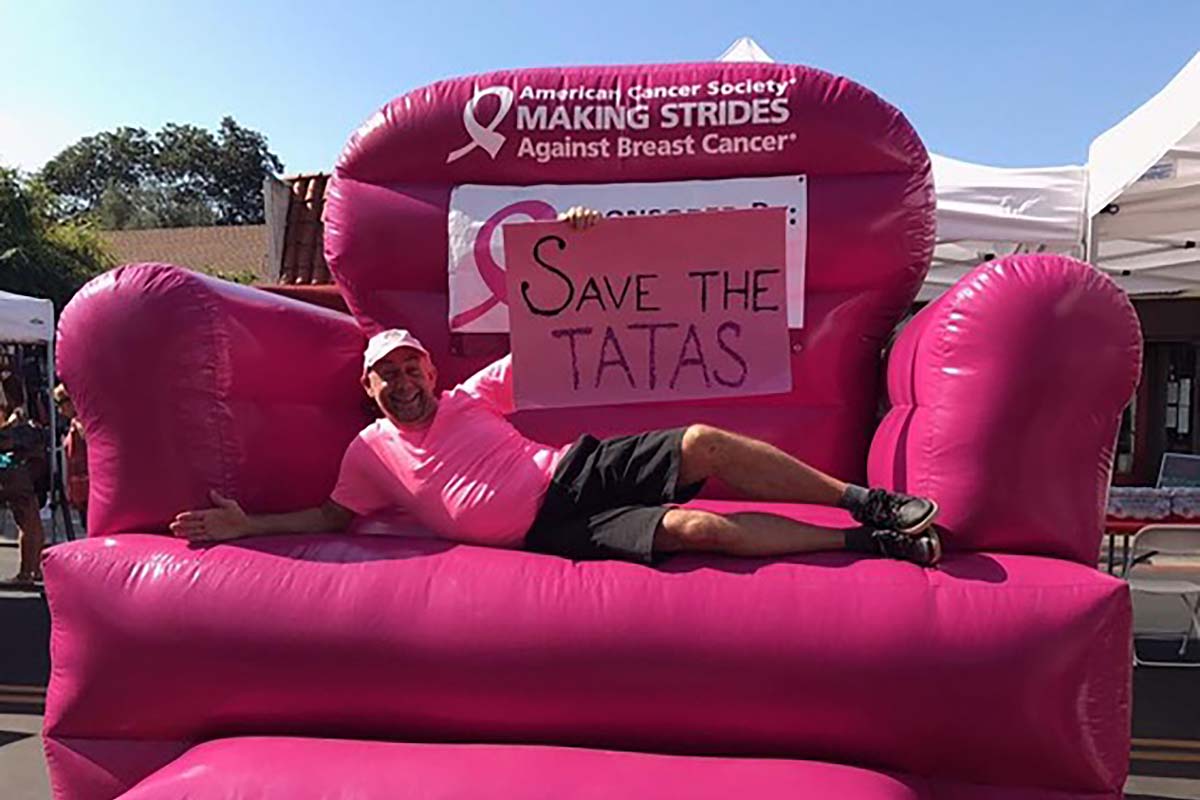 breast cancer awareness big pink chair