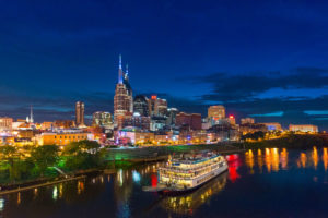 nashville cityscape night during a romantic nashville date