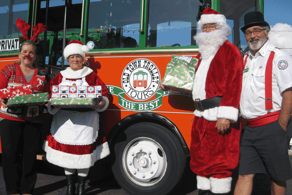 santa and trolley