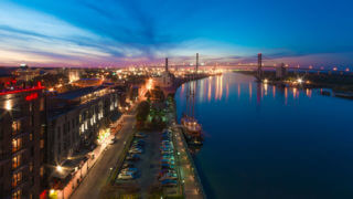 Things to Do In Savannah at Night - aerial view of savannah at night