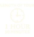 length of tour: 1 hour 30 minutes