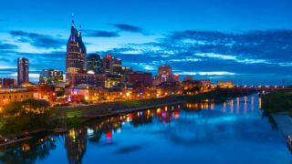 Nashville’s Soul of Music City Tour! - old town trolley vehicle driving down nashville street at night during nashville night tour