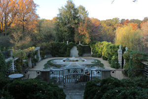 aerial view of dumbarton oaks public park in washington dc