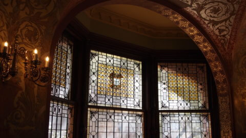 interior of flagler tiffany window in st augustine