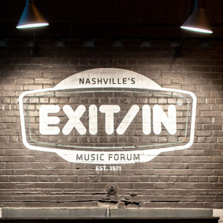 Nashville's Exit/In sign on Brick wall