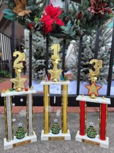 2023 St. Augustine holiday tree contest trophies. 