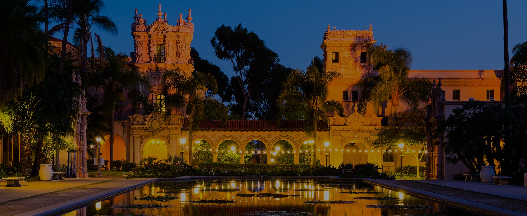 Balboa Park in San Diego, CA at Night