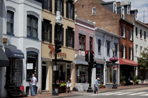 view of shops in georgetown washington dc