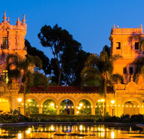 Balboa Part at Night in San Diego, CA