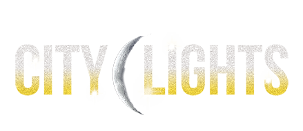 logo that reads 'San Diego City Lights Night Tour' with a partial moon between the words 'city' and 'lights'