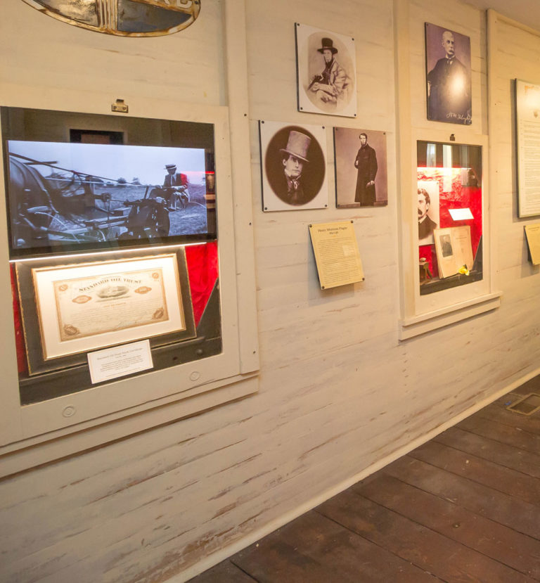 video monitors in Sails to Rails museum