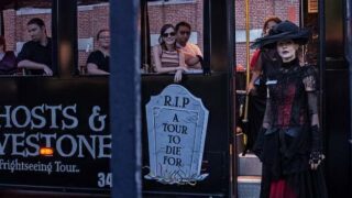 Ghost Town Trolley Tour Tickets - Savannah Ghost Town Trolley, ghost host, and guests