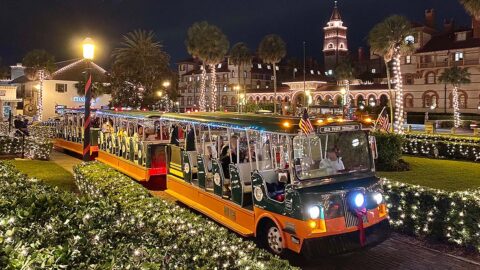 St. Augustine Nights of Lights display and trolley