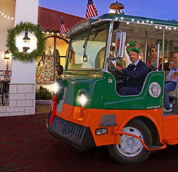 St. Augustine nights of lights holiday tour trolley