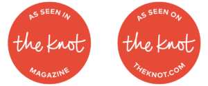 badges that read 'as seen on the knot'