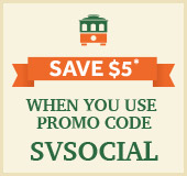 Save  when you use promo code SVSOCIAL