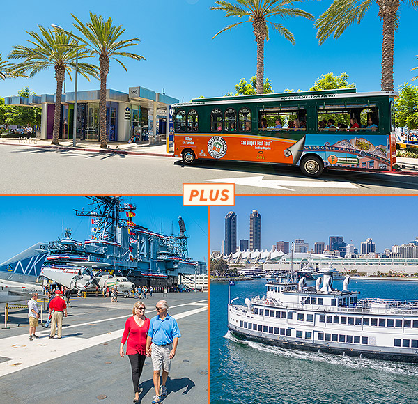 Official San Diego Waterfront Experience: Trolley Tour, City Cruises Harbor Tour, & USS Midway Museum
