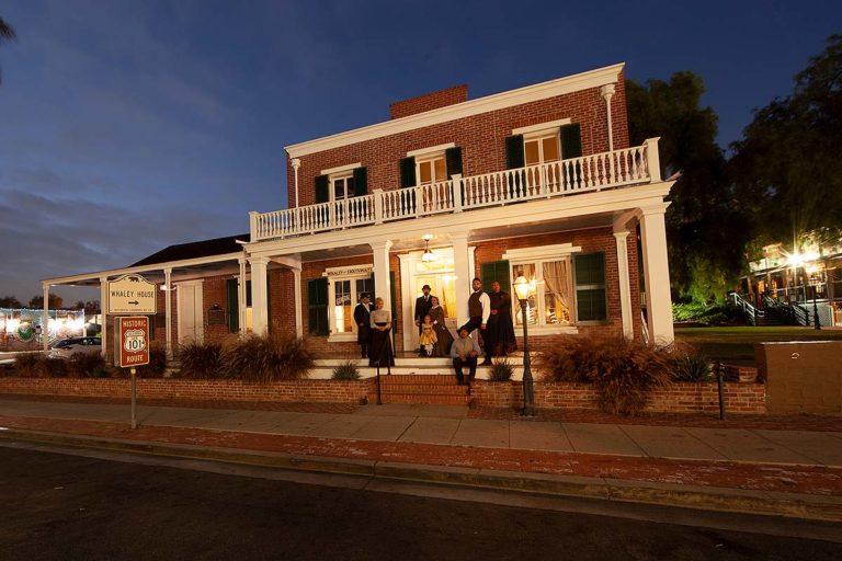 Whaley House cast at night