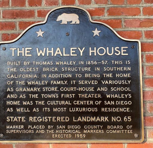 Whaley House wall plaque