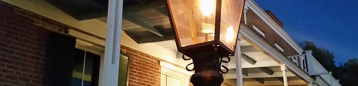 Whaley House exterior and street lamp